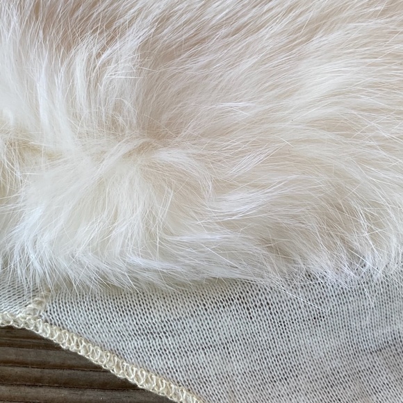 VTG 1940s Off White Wool Rabbit Fur Turban Platter Hat OS - Picture 10 of 10